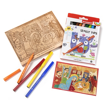 Weihnachtsszene aus holz zum bemalen mit stiften 1 Weihnachtsszene aus holz zum bemalen mit stiften