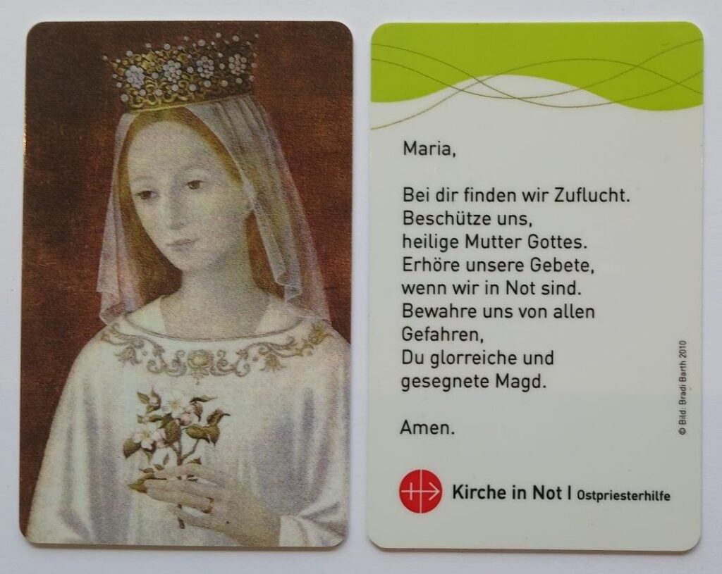 Gebedskaartje maria du