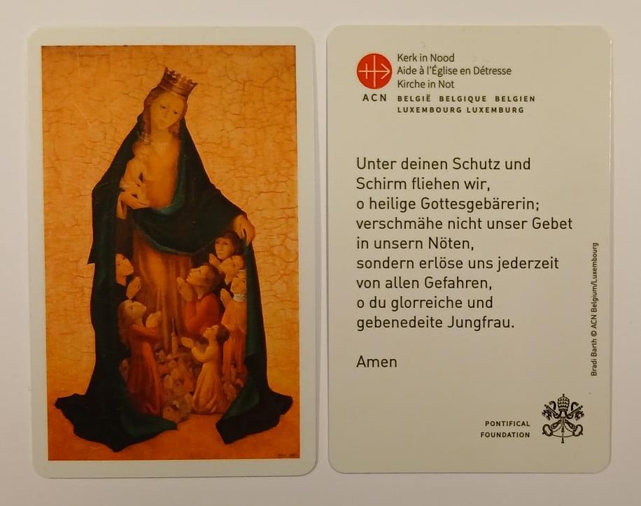 Gebedskaartje moeder gods du