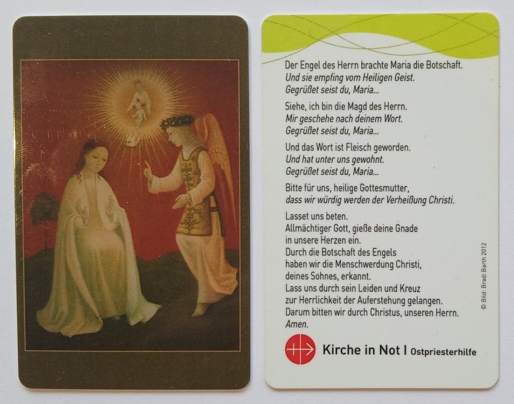 Gebetskarte angelus 5 Angelus du