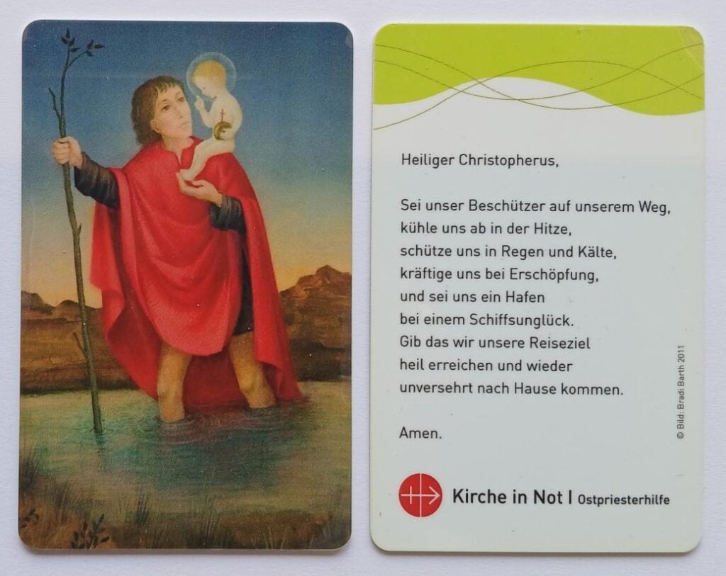 Gebetskarte sankt christophorus 4 Christoffel du