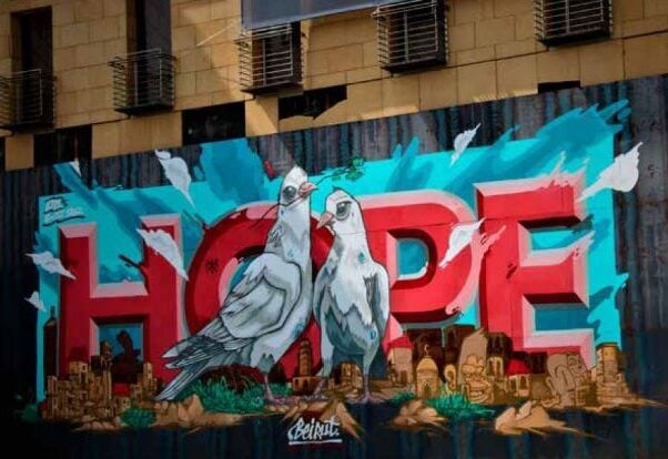 Grußkarte hope beirut 2 Kerstkaart hoop 2021 rotated