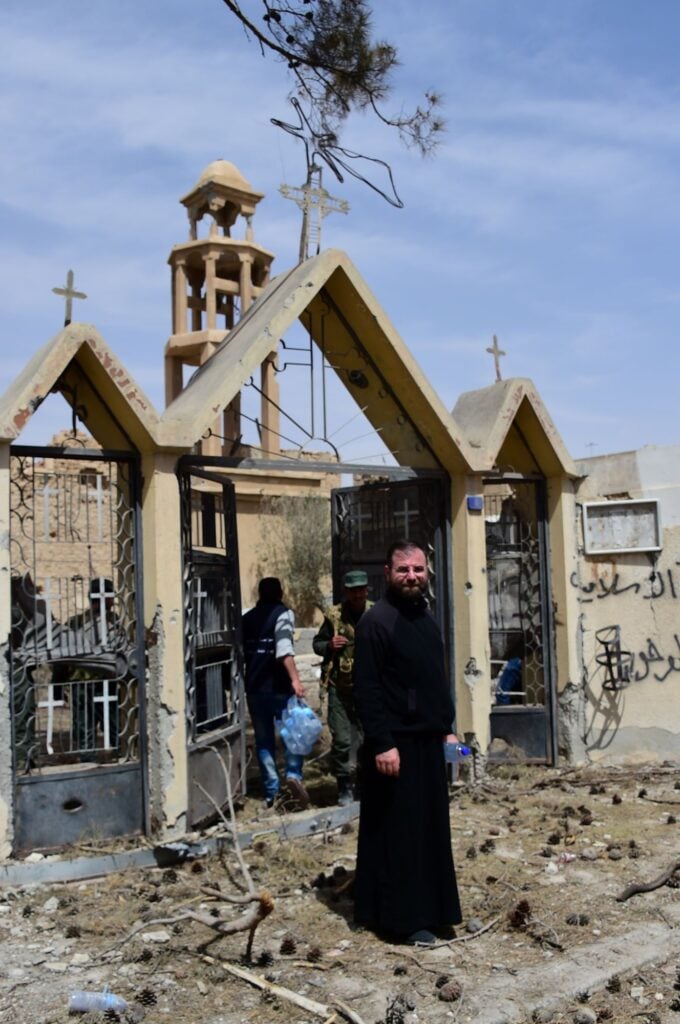 The demolished st. Elian church syriac orthodox in al qaryatayn syria lr