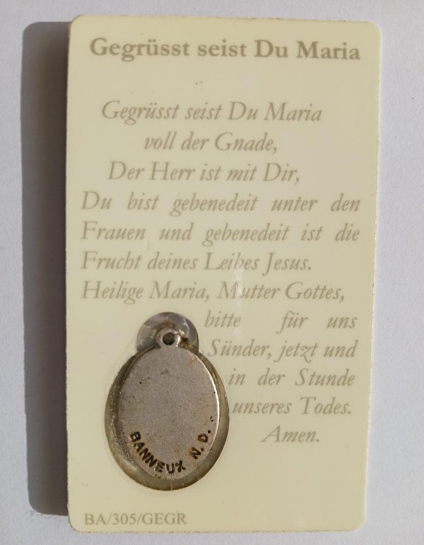 Gebetskarte Maria mit Medaille – Bild 2
